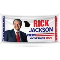 Rick Jackson For Georgia U.S. Governor Banner Sign, 13 oz Waterproof US Governor Election 2026 Vinyl Banner With Metal Grommets