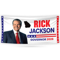 Rick Jackson For Georgia U.S. Governor Banner Sign, 13 oz Waterproof US Governor Election 2026 Vinyl Banner With Metal Grommets