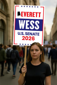 Everett Wess For Alabama Senate 2026 Election Sign, Political Campaign Sign, Senate Election 2026 Race Poster Sign