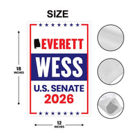Everett Wess For Alabama Senate 2026 Garden Flag, Double Sided, 2026 Senate Flag, Elections Flag, Race Red White & Blue Flag