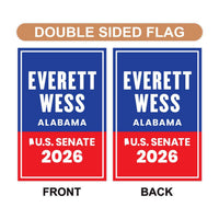 Everett Wess For Alabama Senate 2026 Garden Flag, Double Sided, 2026 Senate Flag, Elections Flag, Race Red White & Blue Flag