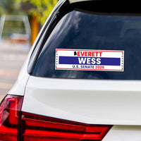 Everett Wess For Alabama Senate 2026 Vinyl Sticker, Vote Everett Wess Decal, Alabama Senate Elections 2026 Bumper Sticker, 10"x 3"