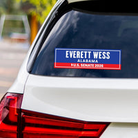Everett Wess For Alabama Senate 2026 Vinyl Sticker, Vote Everett Wess Decal, Alabama Senate Elections 2026 Bumper Sticker, 10"x 3"