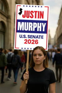 Justin Murphy For New Jersey Senate 2026 Election Sign, Anti-Trump, Political Campaign Sign, Senate Election 2026 Race Poster Sign