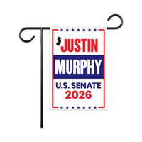Justin Murphy For New Jersey Senate 2026 Garden Flag, Double Sided, 2026 Senate Flag, Elections Flag, Anti-Trump, Race Red White & Blue Flag