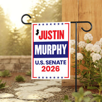 Justin Murphy For New Jersey Senate 2026 Garden Flag, Double Sided, 2026 Senate Flag, Elections Flag, Anti-Trump, Race Red White & Blue Flag