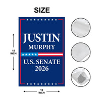 Justin Murphy For New Jersey Senate 2026 Garden Flag, Double Sided, 2026 Senate Flag, Elections Flag, Anti-Trump, Race Red White & Blue Flag