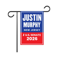 Justin Murphy For New Jersey Senate 2026 Garden Flag, Double Sided, 2026 Senate Flag, Elections Flag, Anti-Trump, Race Red White & Blue Flag