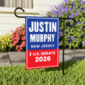 Justin Murphy For New Jersey Senate 2026 Garden Flag, Double Sided, 2026 Senate Flag, Elections Flag, Anti-Trump, Race Red White & Blue Flag