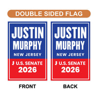 Justin Murphy For New Jersey Senate 2026 Garden Flag, Double Sided, 2026 Senate Flag, Elections Flag, Anti-Trump, Race Red White & Blue Flag
