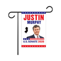 Justin Murphy For New Jersey Senate 2026 Garden Flag, Double Sided, 2026 Senate Flag, Elections Flag, Anti-Trump, Race Red White & Blue Flag