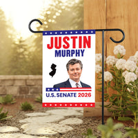 Justin Murphy For New Jersey Senate 2026 Garden Flag, Double Sided, 2026 Senate Flag, Elections Flag, Anti-Trump, Race Red White & Blue Flag