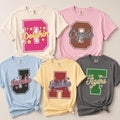 Personalized School Spirit Shirt, Custom Name Alphabet Mascot Tee, Varsity Initial Sports Team Top, Game Day Outfit, Student Team Gift