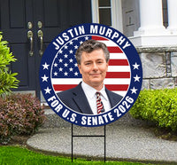 Justin Murphy For New Jersey Senate 2026 Yard Sign, Corrugated Plastic Senate Elections, Race Red White & Blue Yard Sign with Metal H-Stake