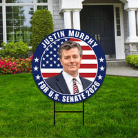 Justin Murphy For New Jersey Senate 2026 Yard Sign, Corrugated Plastic Senate Elections, Race Red White & Blue Yard Sign with Metal H-Stake