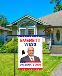 Everett Wess For Alabama Senate 2026 Garden Flag, Double Sided, 2026 Senate Flag, Elections Flag, Race Red White & Blue Flag