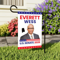 Everett Wess For Alabama Senate 2026 Garden Flag, Double Sided, 2026 Senate Flag, Elections Flag, Race Red White & Blue Flag