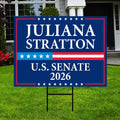 Juliana Stratton For Illinois Senate 2026 Yard Sign, Corrugated Plastic Senate Elections, Race Red White & Blue Yard Sign with Metal H-Stake