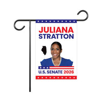 Juliana Stratton For Illinois Senate 2026 Garden Flag, Double Sided, 2026 Senate Flag, Elections Flag, Race Red White & Blue Flag