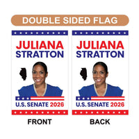 Juliana Stratton For Illinois Senate 2026 Garden Flag, Double Sided, 2026 Senate Flag, Elections Flag, Race Red White & Blue Flag