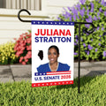 Juliana Stratton For Illinois Senate 2026 Garden Flag, Double Sided, 2026 Senate Flag, Elections Flag, Race Red White & Blue Flag