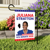 Juliana Stratton For Illinois Senate 2026 Garden Flag, Double Sided, 2026 Senate Flag, Elections Flag, Race Red White & Blue Flag