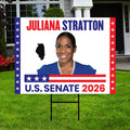 Juliana Stratton For Illinois Senate 2026 Yard Sign, Corrugated Plastic Senate Elections, Race Red White & Blue Yard Sign with Metal H-Stake