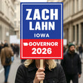 Zach Lahn For Iowa Governor 2026 Election Sign, Political Campaign Sign, Democratic party, Governor Election 2026 Race Poster Sign