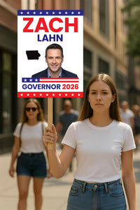 Zach Lahn For Iowa Governor 2026 Election Sign, Political Campaign Sign, Democratic party, Governor Election 2026 Race Poster Sign