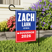 Zach Lahn For Iowa Governor 2026 Garden Flag, Double Sided, 2026 Governor Flag, Democratic party, Elections Flag, Race Red White & Blue Flag