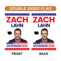 Zach Lahn For Iowa Governor 2026 Garden Flag, Double Sided, 2026 Governor Flag, Democratic party, Elections Flag, Race Red White & Blue Flag