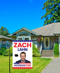 Zach Lahn For Iowa Governor 2026 Garden Flag, Double Sided, 2026 Governor Flag, Democratic party, Elections Flag, Race Red White & Blue Flag