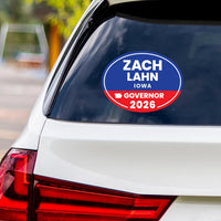 Zach Lahn For Iowa Governor 2026 Vinyl Sticker, Vote Zach Lahn, Iowa Governor Elections 2026 Bumper Sticker 6" x 4.5"