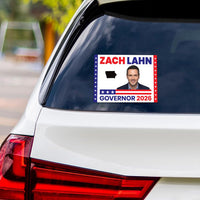Zach Lahn For Iowa Governor 2026 Vinyl Sticker, Vote Zach Lahn, Iowa Governor Elections 2026 Bumper Sticker 6" x 4.5"