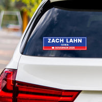 Zach Lahn For Iowa Governor 2026 Vinyl Sticker, Vote Zach Lahn, Iowa Governor Elections 2026 Bumper Sticker 10" x 3"