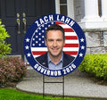 Zach Lahn For Iowa Governor 2026 Yard Sign, Corrugated Plastic Governor Elections Race Red White & Blue Yard Sign with Metal H-Stake