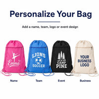 Custom Drawstring Backpack, Personalized Cinch Bag With Logo or Text, Team Sports Bag, School Bag, Party Favor Bag, Gym Backpack Gift