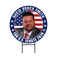 David Brock Smith For Oregon Senate 2026 Yard Sign, Corrugated Plastic Senate Elections, Race Red White & Blue Yard Sign with Metal H-Stake