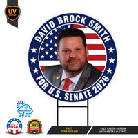 David Brock Smith For Oregon Senate 2026 Yard Sign, Corrugated Plastic Senate Elections, Race Red White & Blue Yard Sign with Metal H-Stake