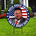 David Brock Smith For Oregon Senate 2026 Yard Sign, Corrugated Plastic Senate Elections, Race Red White & Blue Yard Sign with Metal H-Stake