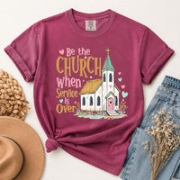 Be the Church Shirt, Christian Graphic Tee, Cute Church Service Shirt, Faith Based T-Shirt, Sunday Worship Gift for Christian Women