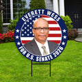 Everett Wess For Alabama Senate 2026 Yard Sign, Corrugated Plastic Senate Elections, Race Red White & Blue Yard Sign with Metal H-Stake
