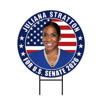 Juliana Stratton For Illinois Senate 2026 Yard Sign, Corrugated Plastic Senate Elections, Race Red White & Blue Yard Sign with Metal H-Stake