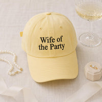 Personalized Wife of the Party Embroidered Hat, Custom Bridal Party Caps, Bachelorette Outfit Hat, Bridesmaid Gift, Wedding Party Favor