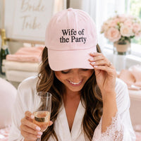 Personalized Wife of the Party Embroidered Hat, Custom Bridal Party Caps, Bachelorette Outfit Hat, Bridesmaid Gift, Wedding Party Favor
