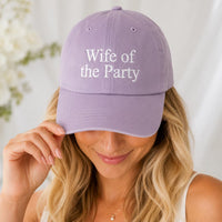 Personalized Wife of the Party Embroidered Hat, Custom Bridal Party Caps, Bachelorette Outfit Hat, Bridesmaid Gift, Wedding Party Favor
