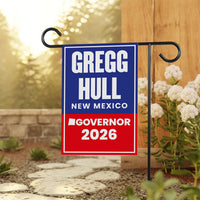 Gregg Hull For New Mexico Governor 2026 Garden Flag, Double Sided, 2026 Governor Flag, Elections Flag, Race Red White & Blue Flag