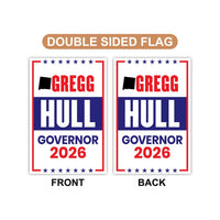 Gregg Hull For New Mexico Governor 2026 Garden Flag, Double Sided, 2026 Governor Flag, Elections Flag, Race Red White & Blue Flag
