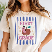 Personalized First Grade Teacher Shirt, Custom Apple Worm Name Tee, Cute School Year Team Tee, Back to School Outfit, Educator Gift