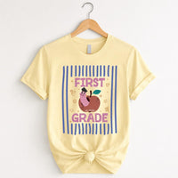 Personalized First Grade Teacher Shirt, Custom Apple Worm Name Tee, Cute School Year Team Tee, Back to School Outfit, Educator Gift